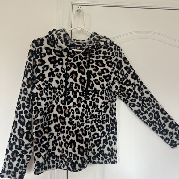 Canada Weather Gear Leopard Print Fleece Hoodie/Jogger Set - Picture 2 of 8